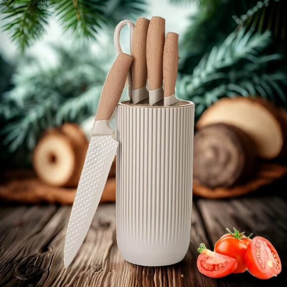 Stainless Steel Kitchen Knives Kitchen Knife Wood Grain (1 Pack(Any Color) - Picture 15 of 16